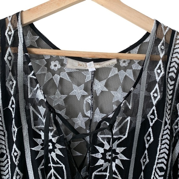 JEN'S Pirate Booty Fortune Mini Dress Black White Lace Sheer Embroidered Size M - Picture 4 of 12